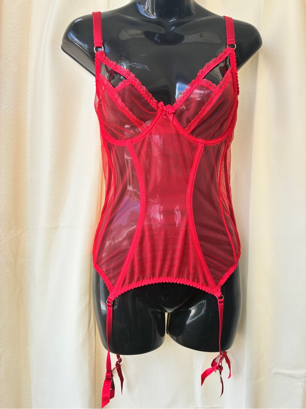L'Agent by Agent Provocateur 36D Mariona Basque Corset Merry Widow Garter